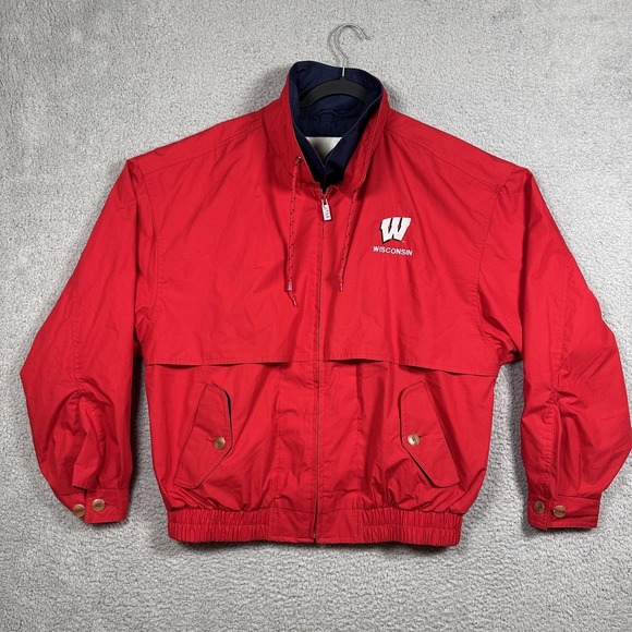 Gear For Sports Jackets & Blazers - Vintage Wisconsin Badgers Jacket Mens Medium Red NCAA College Football 90s
